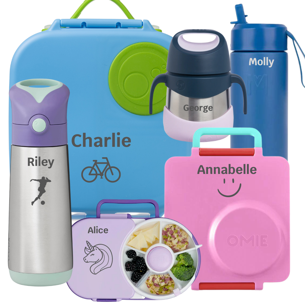 Personalised lunchboxes and drink bottles creative kids lab