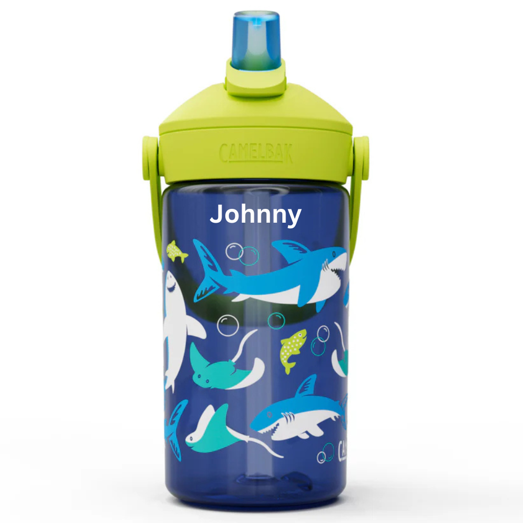 Personalised CamelBak Kids Thrive Tritan drink bottle sharks and Rays Blue