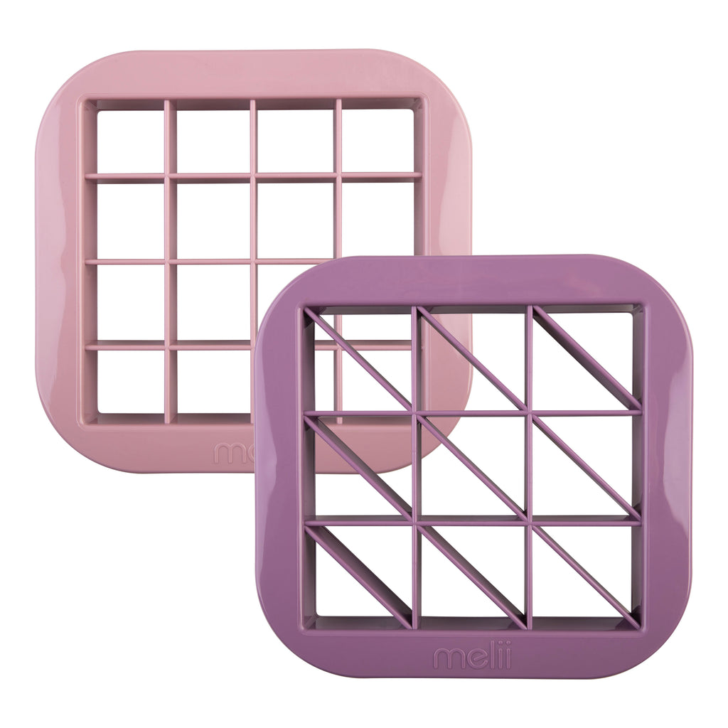 Melii Luxe - Bite Size Sandwich cutter, in a Pink and Purple colour way.