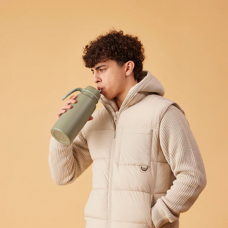 b.box Insulated Flip Top Drink Bottle, 1L - Olive - Creative Kids Lab