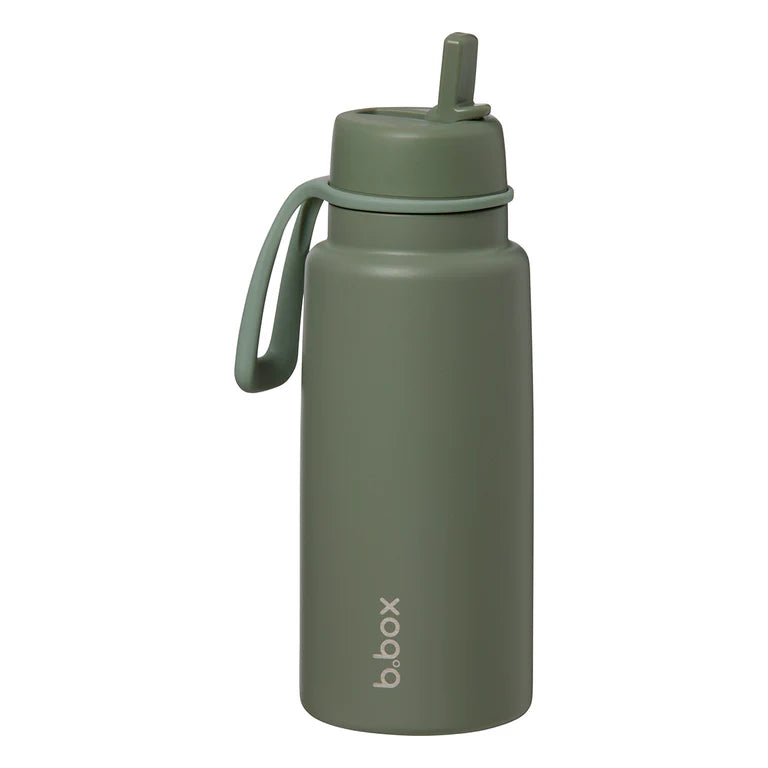 b.box Insulated Flip Top Drink Bottle, 1L - Olive - Creative Kids Lab