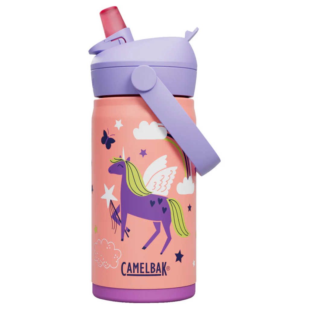Camelbak thrive kids insulated stainless steel drink bottle in unicorn magic