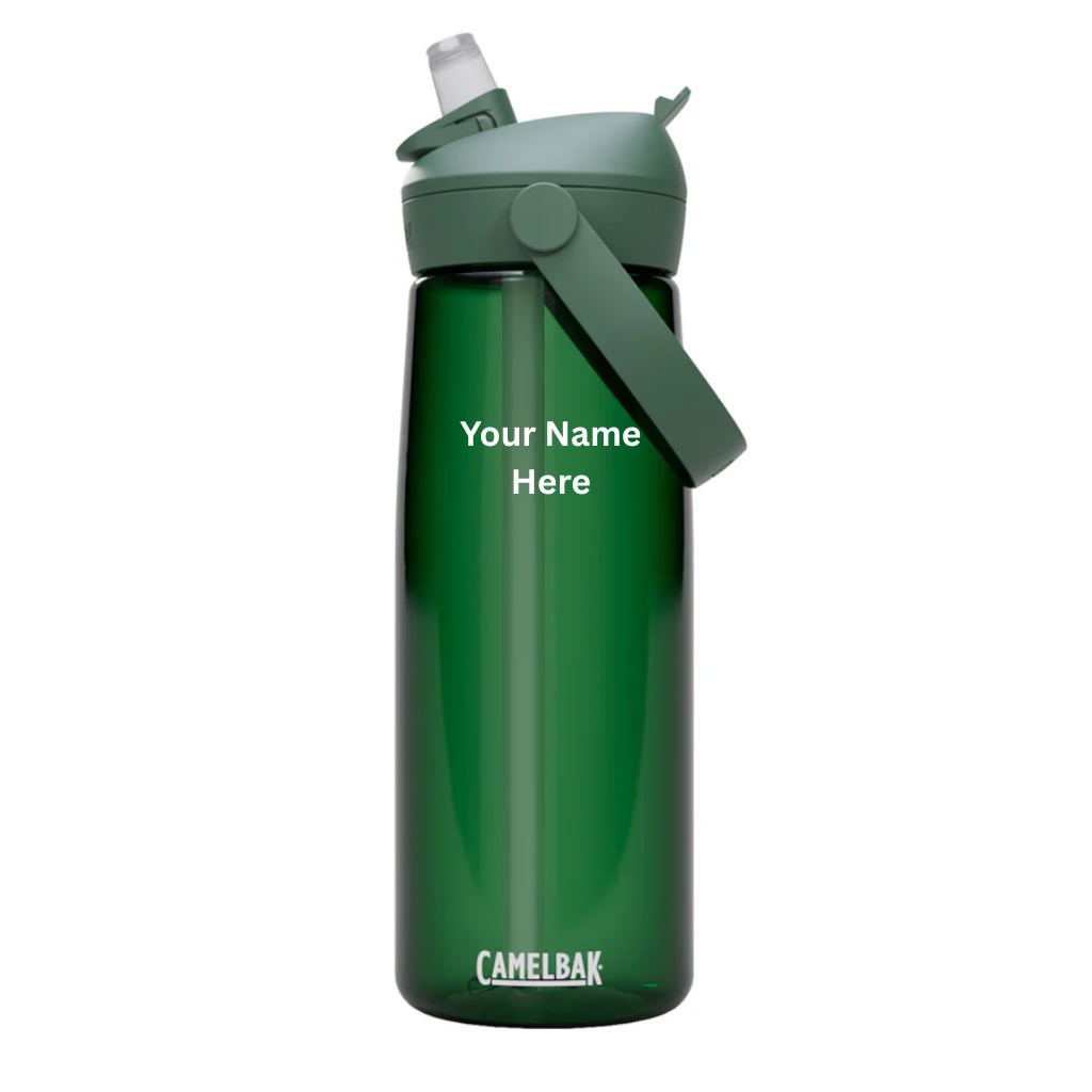 Camelbak thrive tritan plastic drink bottle in green with name engraving option