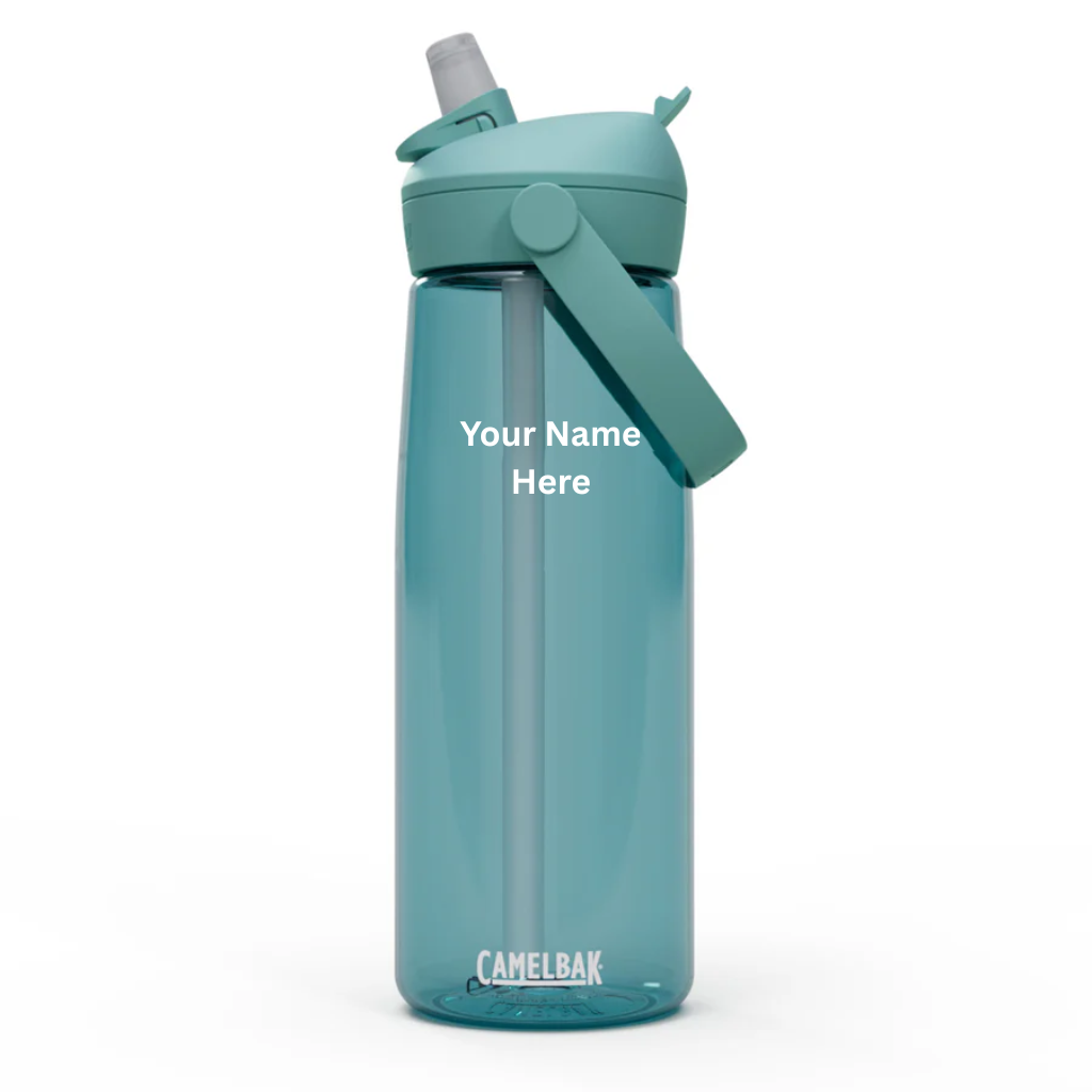Camelbak thrive 750ml drink bottle in cove colour with name laser etched