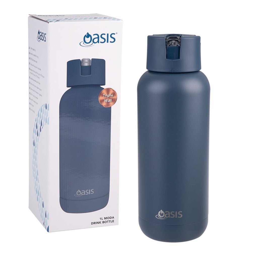 Oasis | Moda Ceramic Lined Stainless Steel Drink Bottle | 1 Litre - Creative Kids Lab
